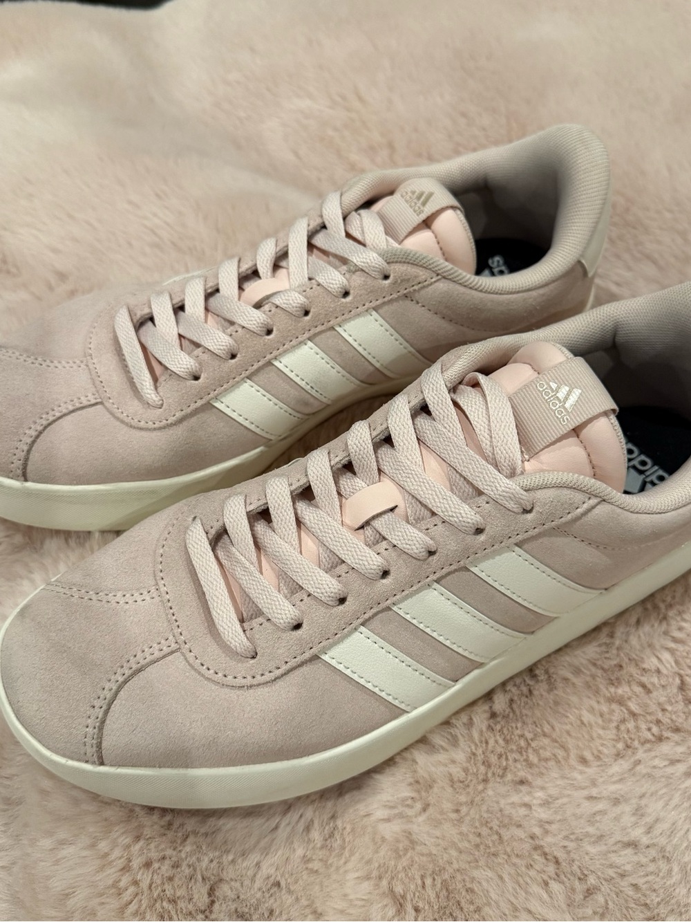 Adidas VL Court 3.0 Suede Sneakers Pink White Low Top Women's Size 9.5